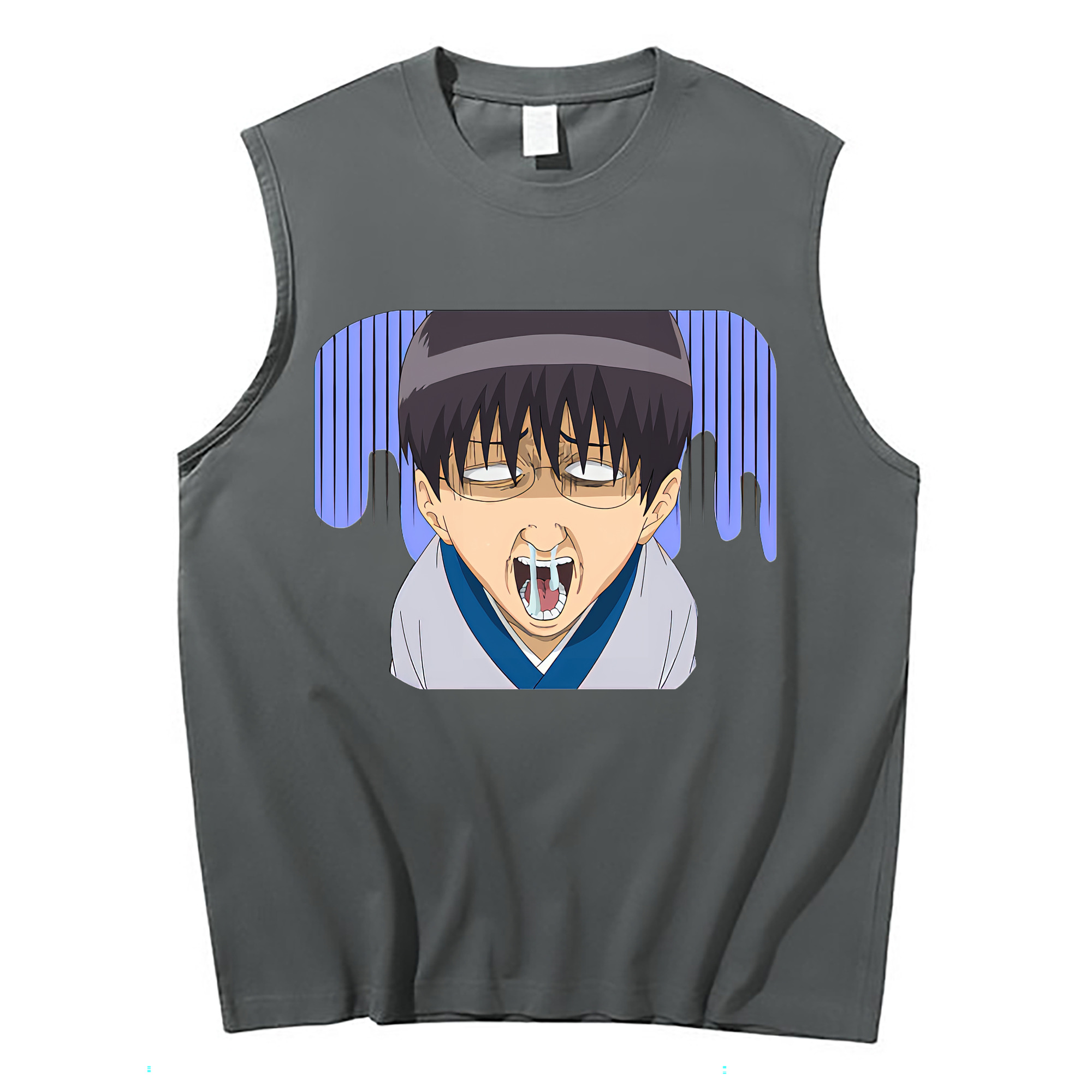 （画像用） ぎんたま 坂田銀時（さかたぎんとき） 神楽 志村新八（しむら しんぱち） GINTAMA Sakata Gintoki Kagura Shimura Shinpachi コットン100％タンクトップ（フロントプリント）